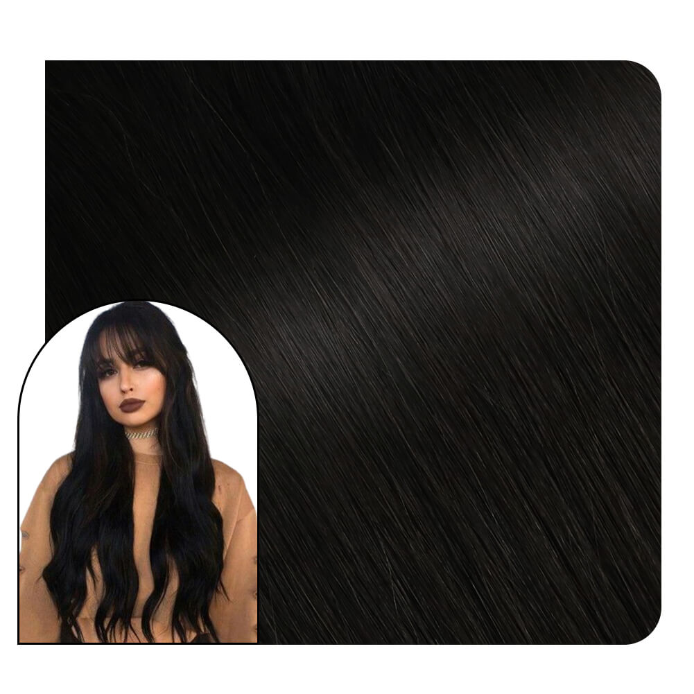 I Tip Human Hair Extensions Virgin Hair Off Black #1B