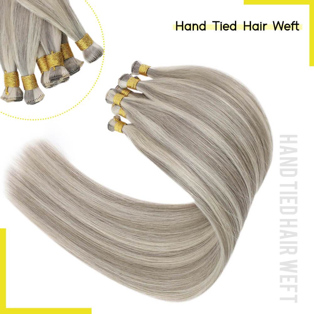 Virgin Hand tied hair weft extensions human hair