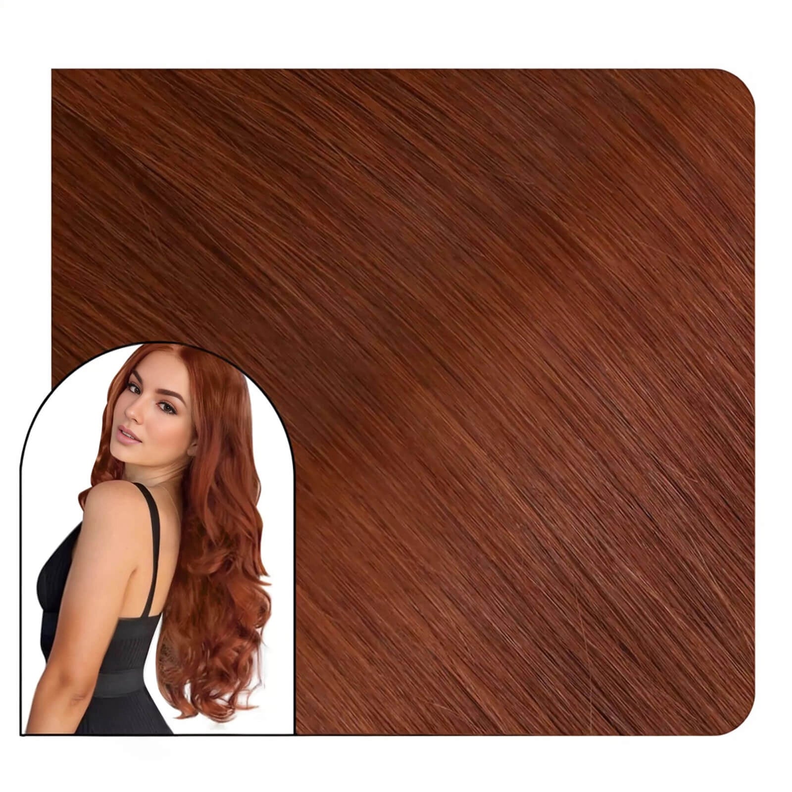 Invisible Tape in Human Hair Extension Virgin Hair Copper Color