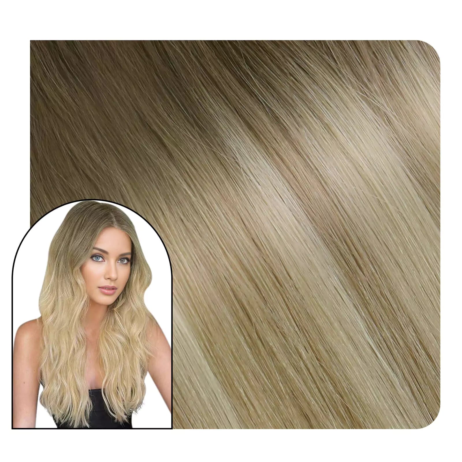 tape in hair extensions brown with blonde