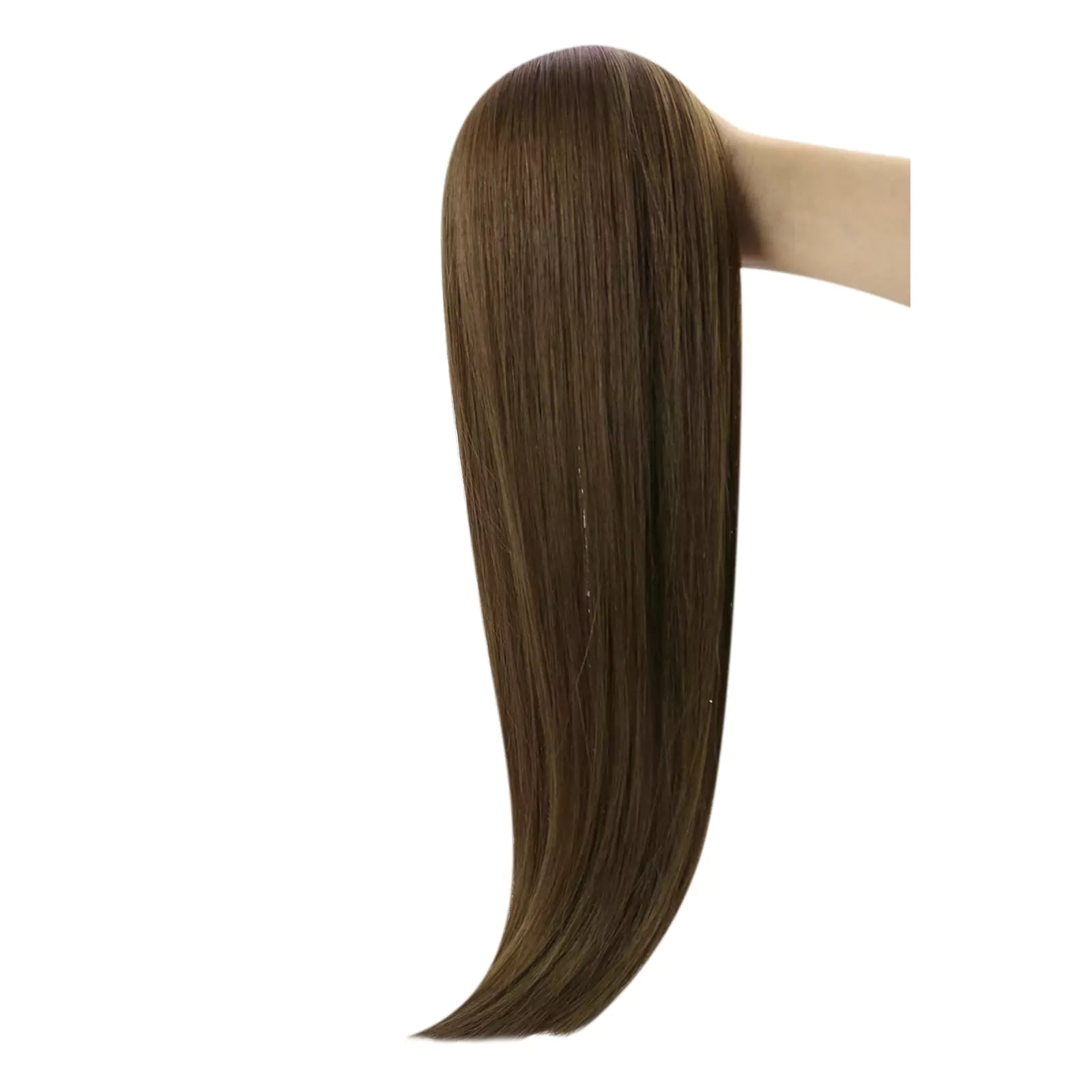 fusion extensions human hair dark brown