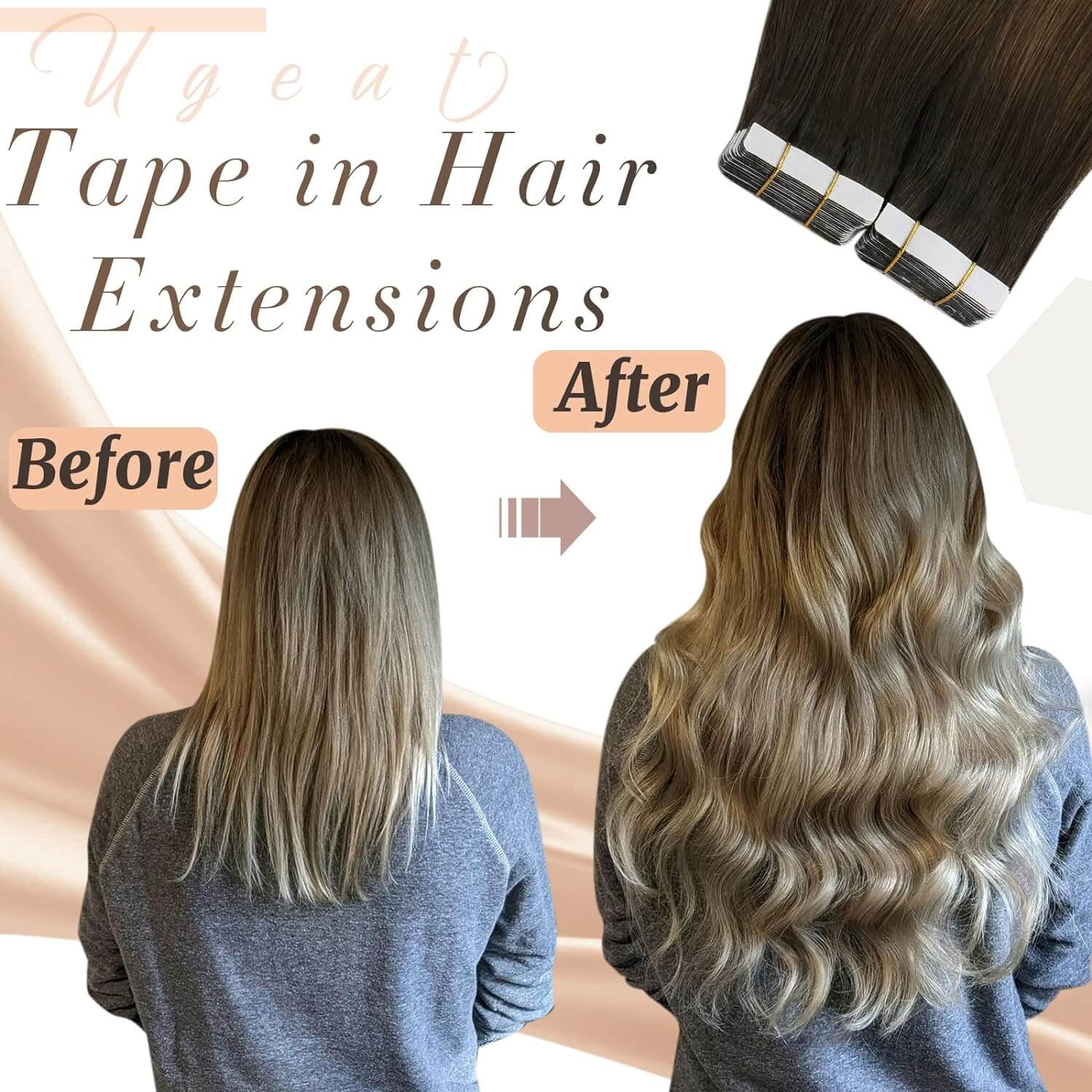 Tape in Hair Extensions Human Hair Balayage Double Sided