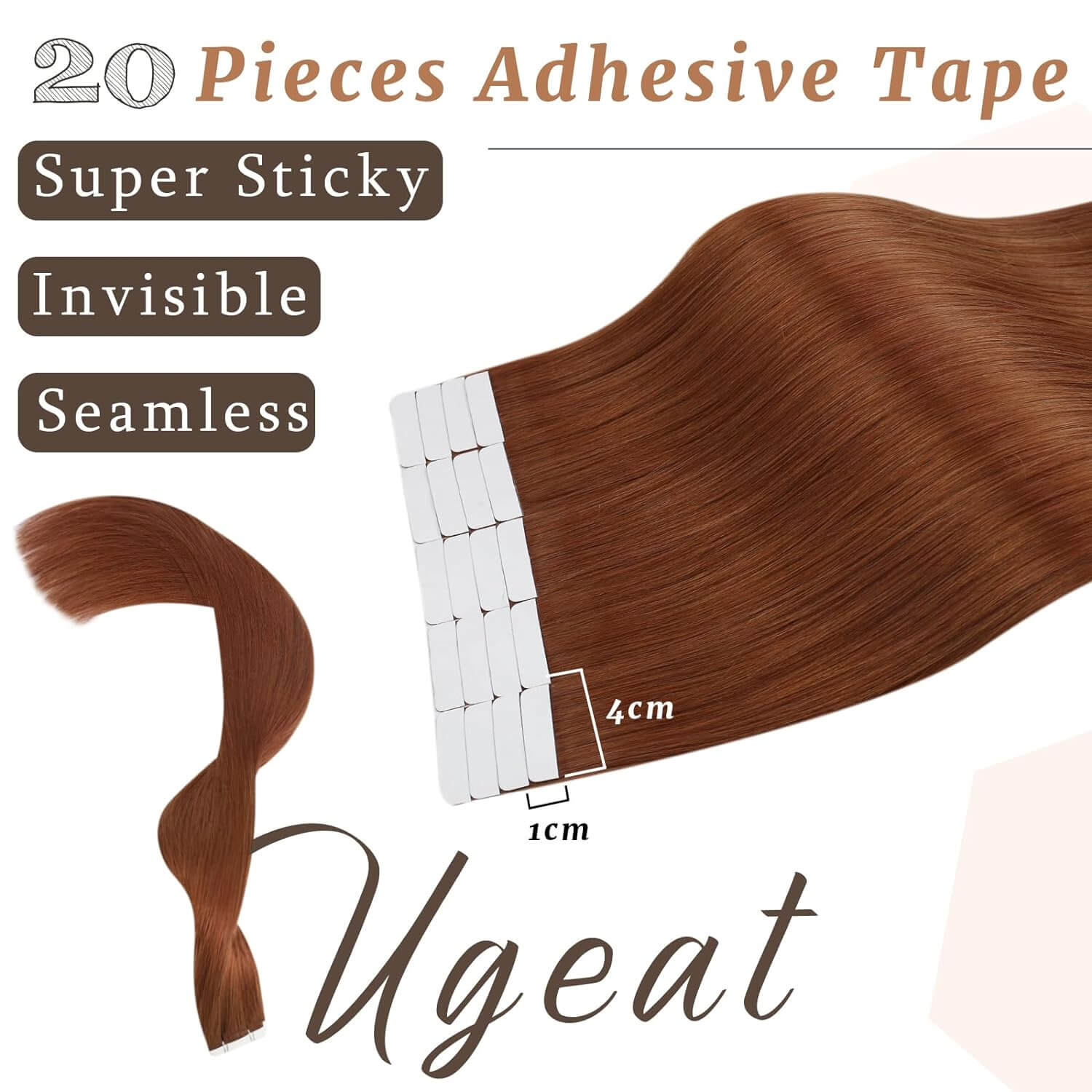 tape in extensions copper color for women