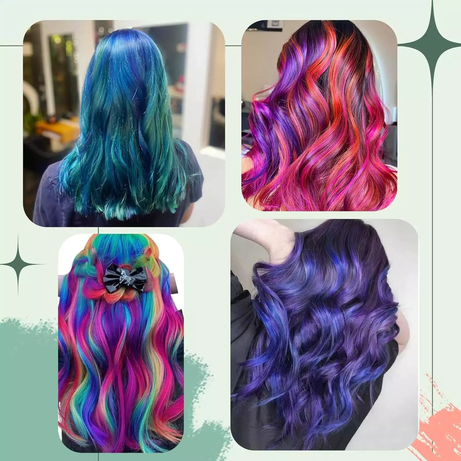 blue color clip in hair extensions