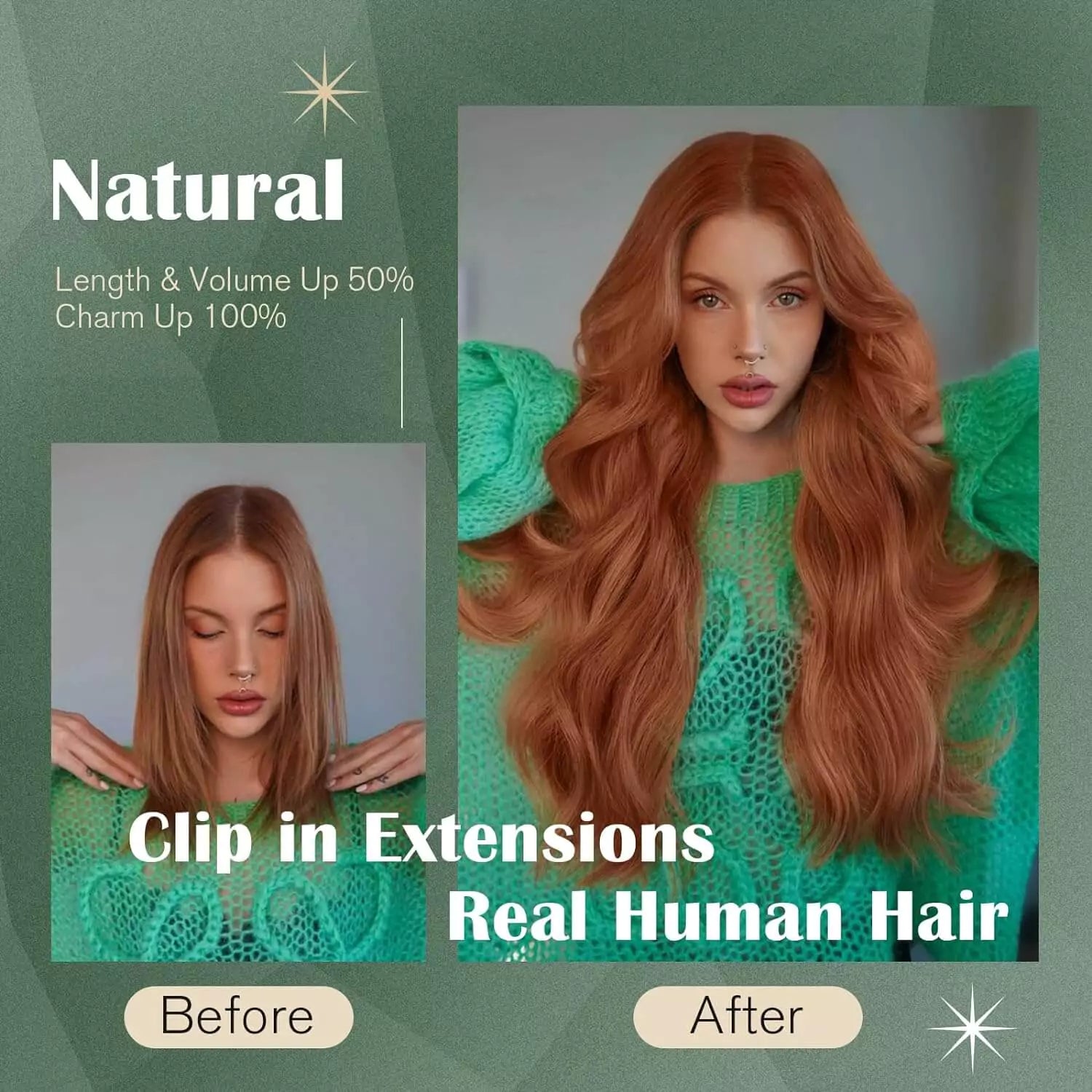 clip in hair extensions before and after