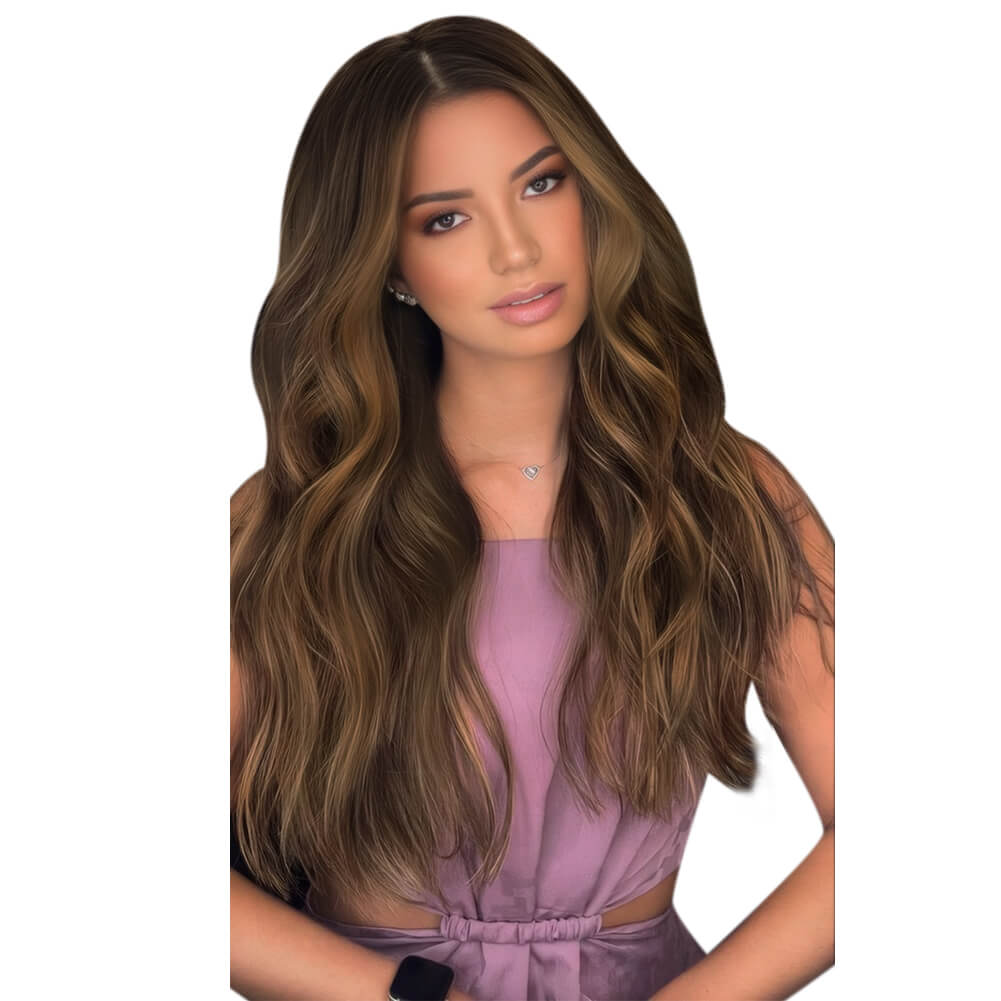 [Pre-sale][Virgin Hair] Genius Weft Hair Extensions Beach Waves Hairstyles Balayage Color #DU