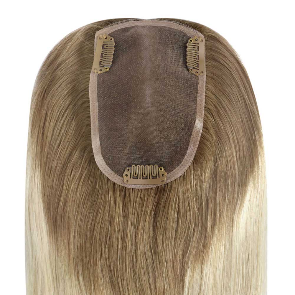 Ombre Brown to Blonde Hand-made Human Hair Topper 