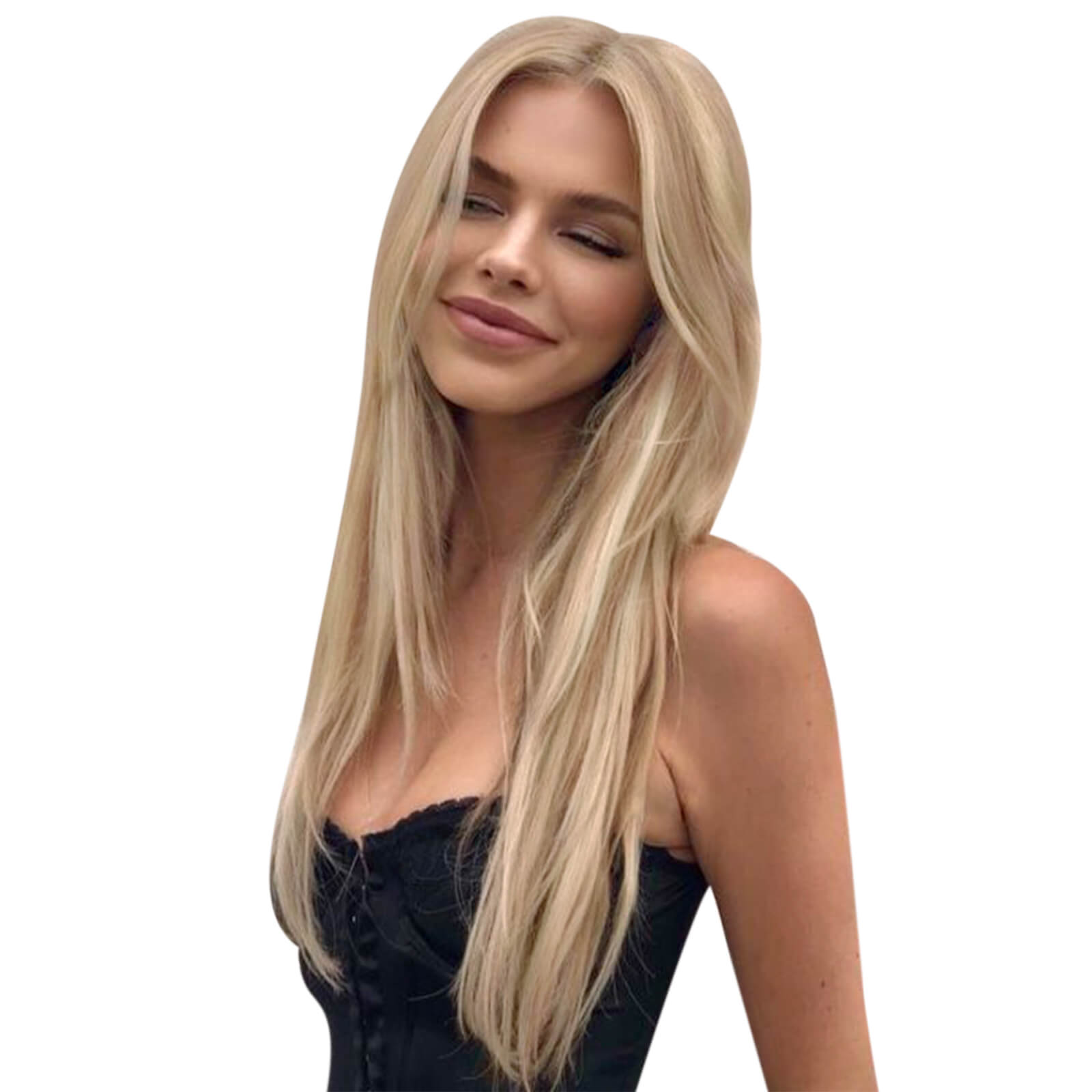 blonde highlighted hair injection clip in hair extensions P18-613