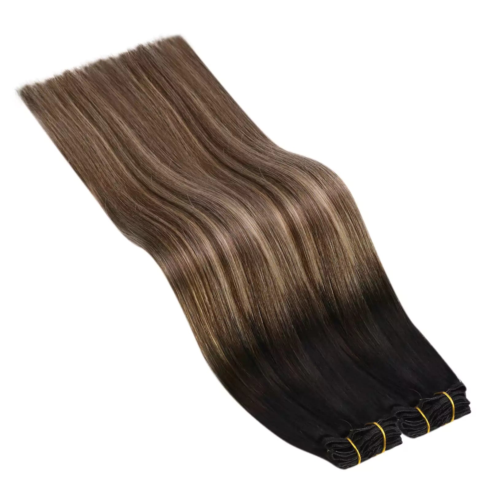 Ombre Hair Extensions Clip in Human Hair Three Tones Color 1b/4/27-UgeatHair