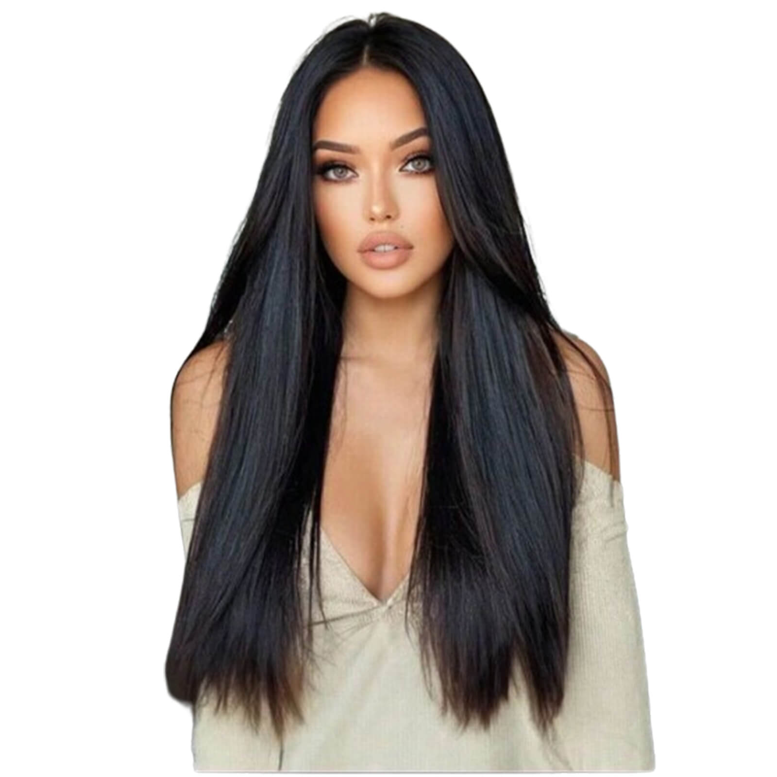 seamless PU clip in hair extensions for women