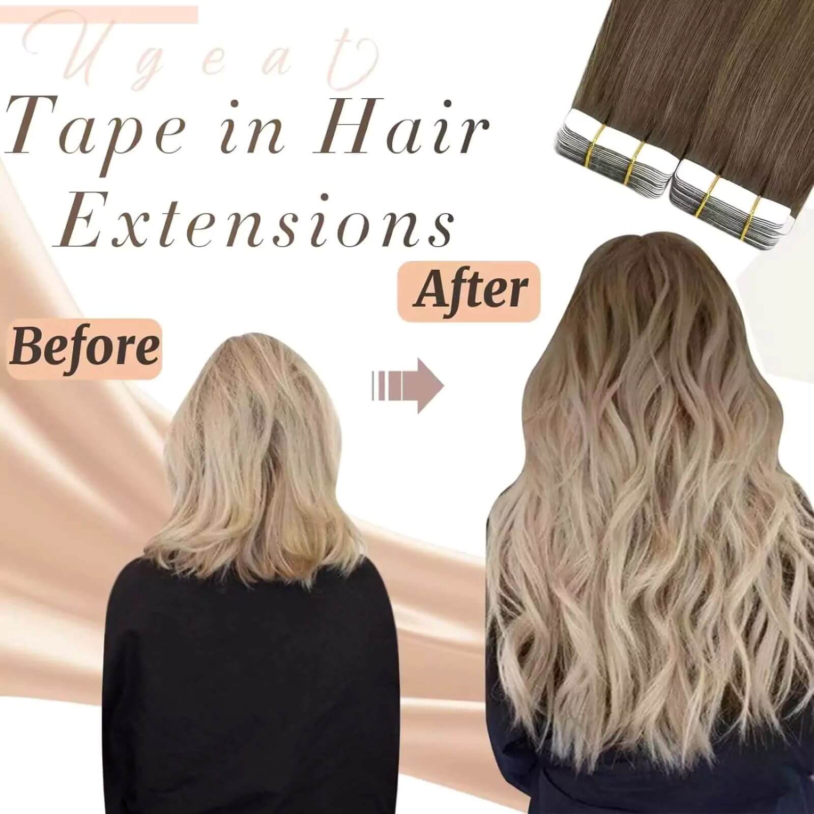 tape in hair extensions before after