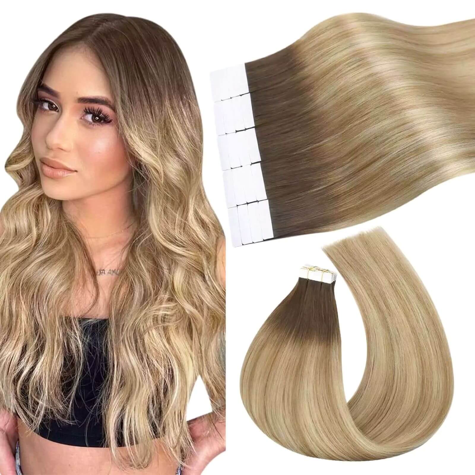 Skin Weft Tape in Human Hair Extensions