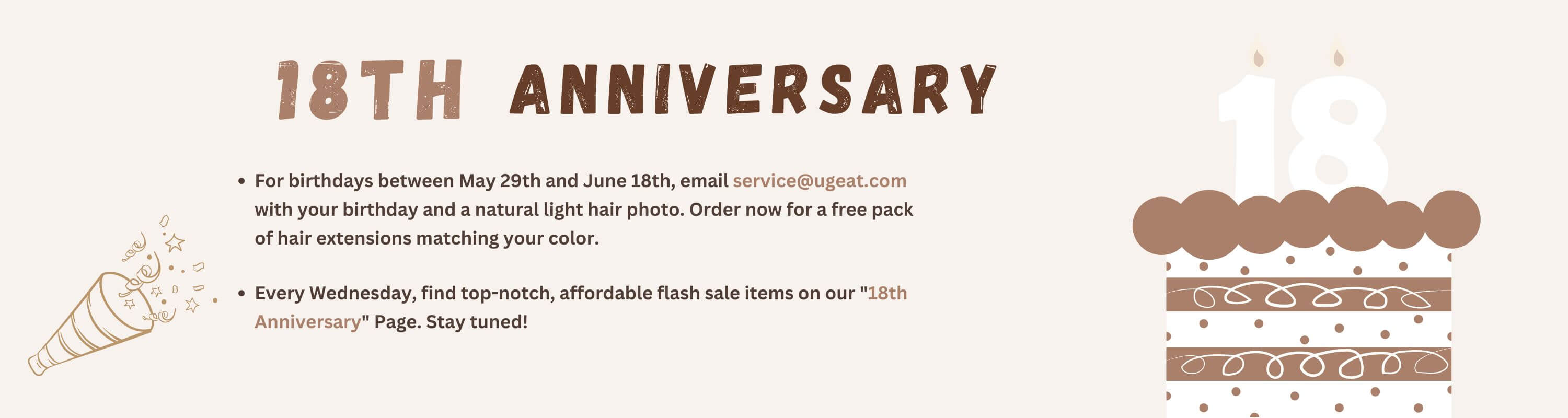 ugeat hair 18th anniversary sale
