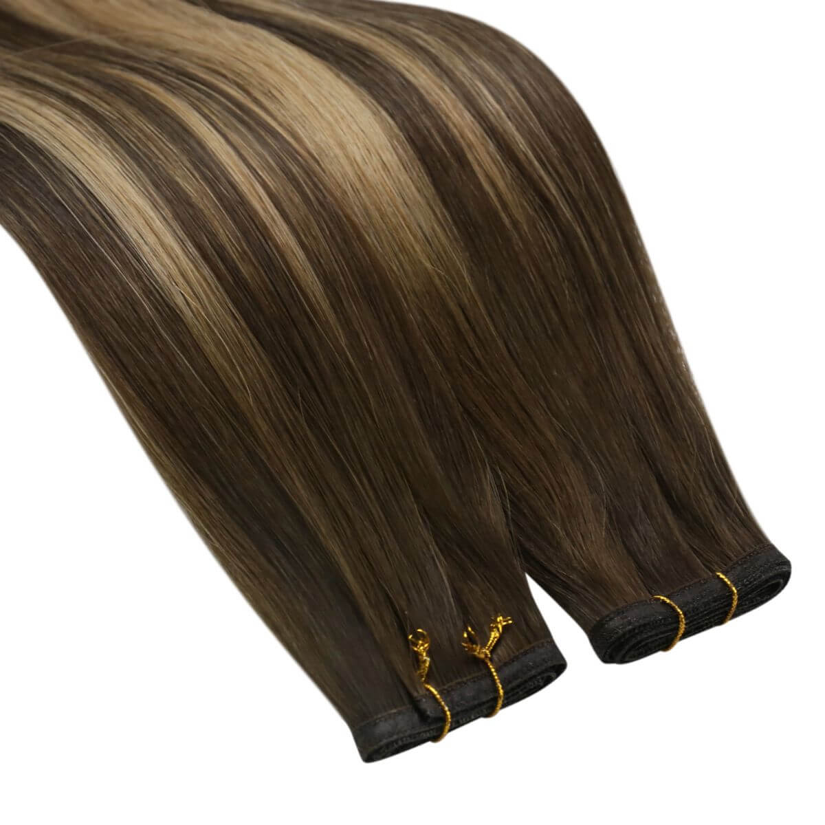 flat silk weft hair extensions balayage color