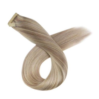 Highlight Bleach Blonde Human Remy Ponytail Extensions #18/613