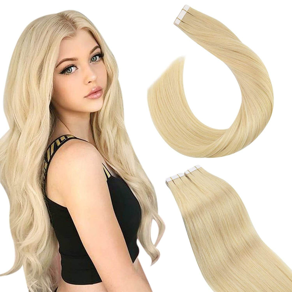 Blonde Tape in Hair Extensions Skin Weft Real Hair – UgeatHair Official ...