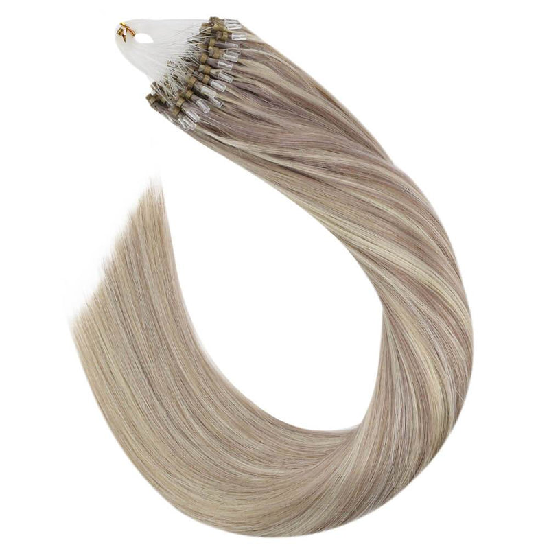 Micro Loop Hair Extensions Blonde with Bleach Blonde Color #18/613 ...