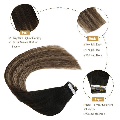 Balayage Color Remy Tape in Human Hair Extensions – UgeatHair Official ...