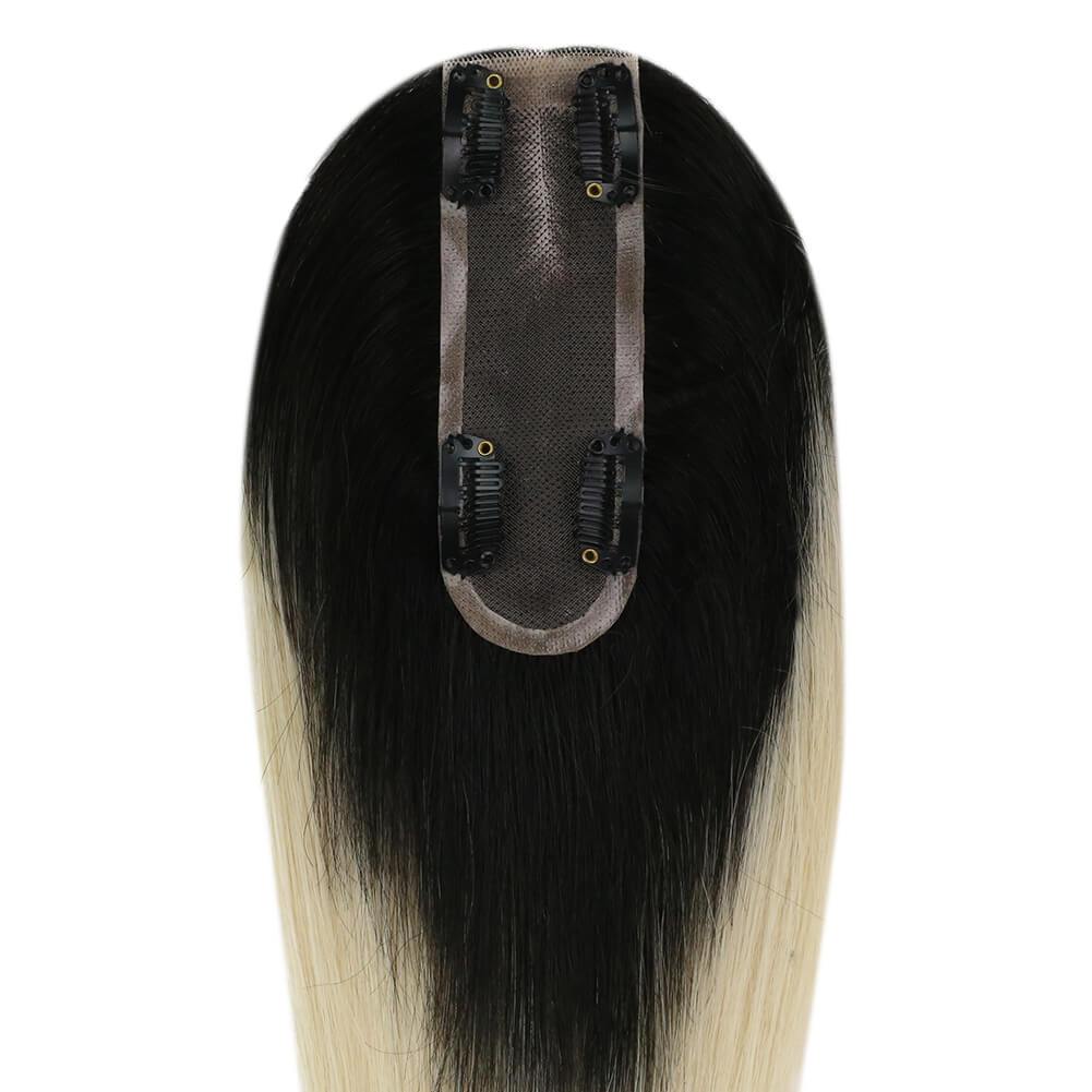 human hair bangs black and blonde